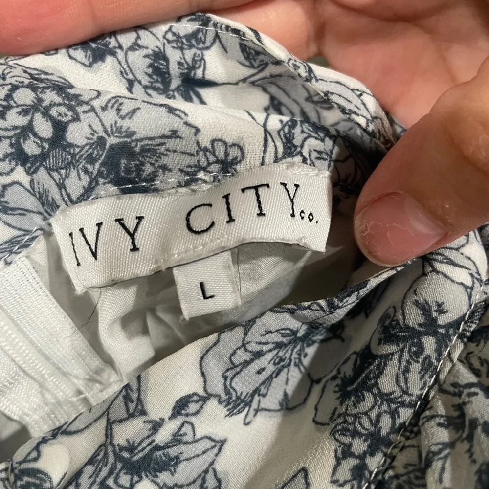 Brynley Dress blue floral ivy city co size Large - Picture 6 of 6